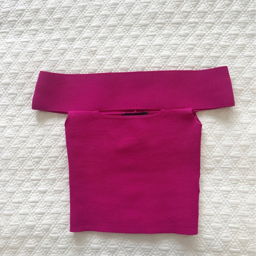 Off the shoulder Hot Pink top